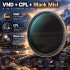 HD Variable ND 1.5-5 stop + CPL + Black mist filter 3-in-1