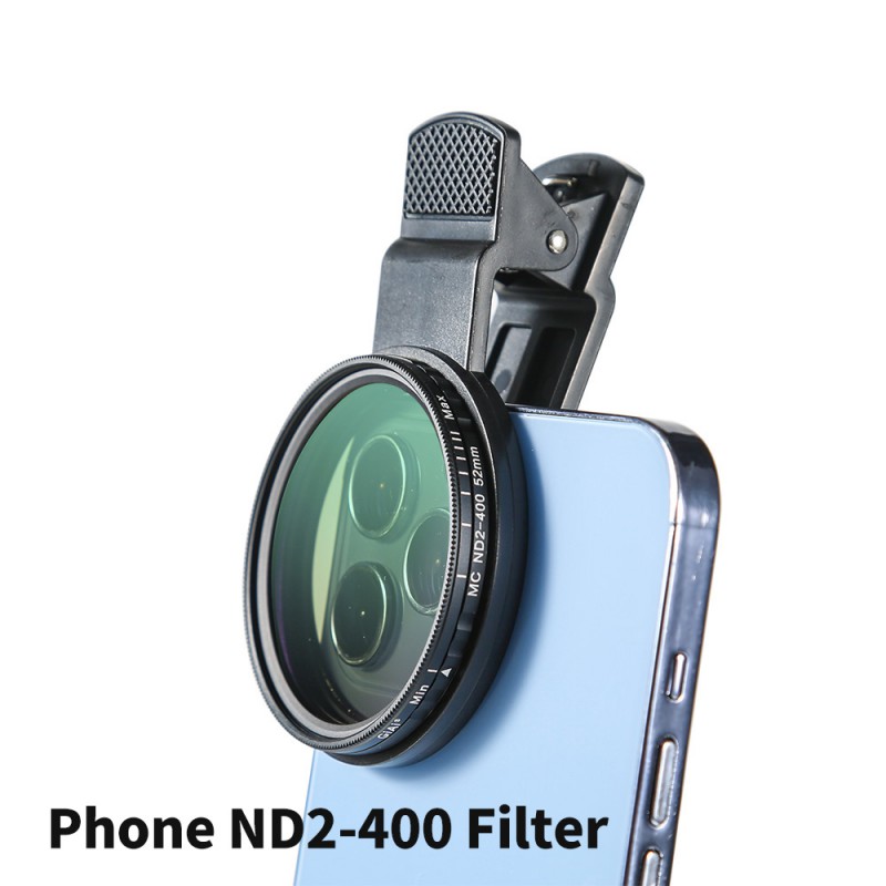  52mm Clip-on ND 2-400 Phone Camera Lens Filter, ND