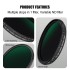 Multi-layer coating ND2-ND400 1-9 stops Variable ND Filter