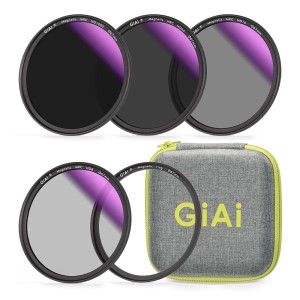 GiAi Magnetic Lens Filter Kit B Includes Magnetic Adapter Ring+ND8+ND16+ND64+ND1000 filter 