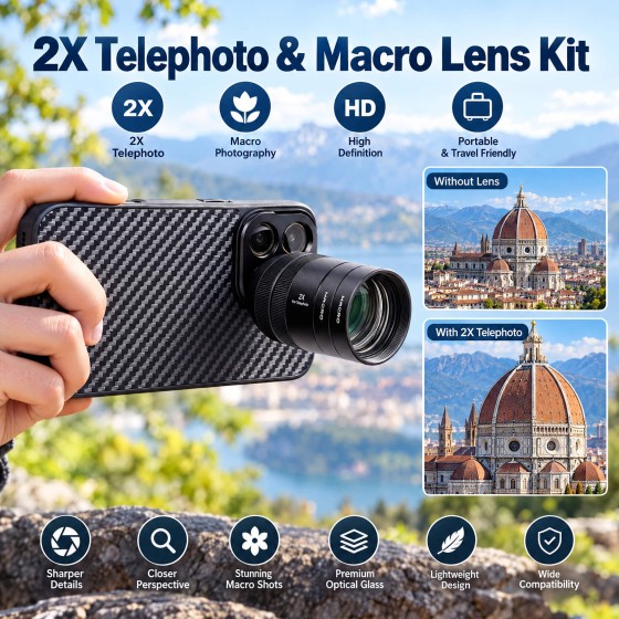 Smart Phone Lens 2x Telephoto And Macro Lens Kit Smart Phone Lens 2x Telephoto And Macro Lens Kit