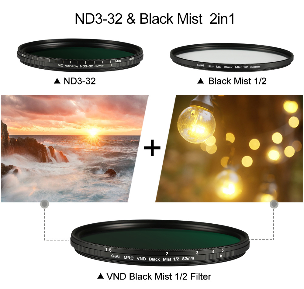 40.5mm VND black mist filter